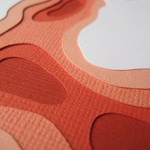 Topography in Red - Set of 4 handcut cards