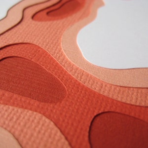 Topography in Red Set of 4 handcut cards image 1