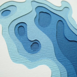 Topography in Royal - Set of 4 handcut cards