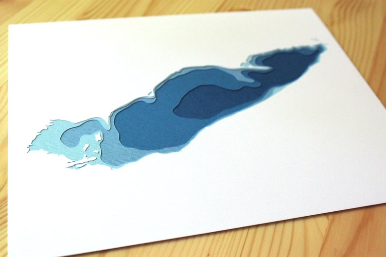 Lake Erie original 8 x 10 papercut art image 4