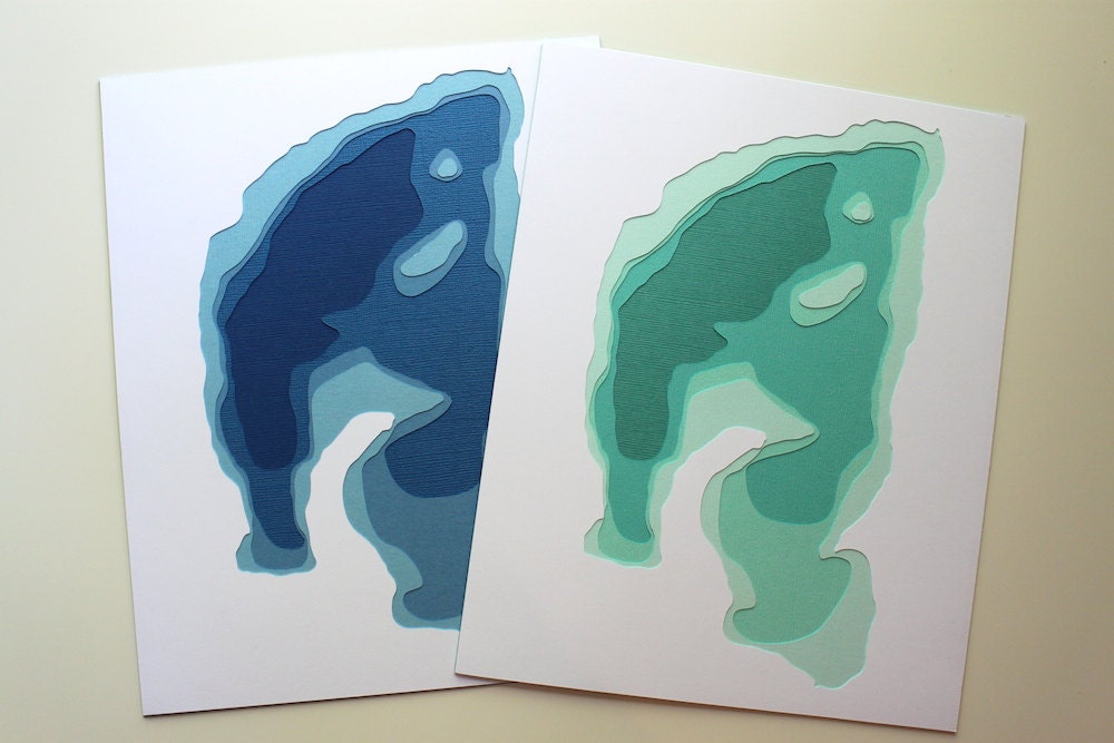 Lake Original 8 X 10 Papercut Art Etsy