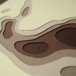 Topography in Brown One handcut card image 3