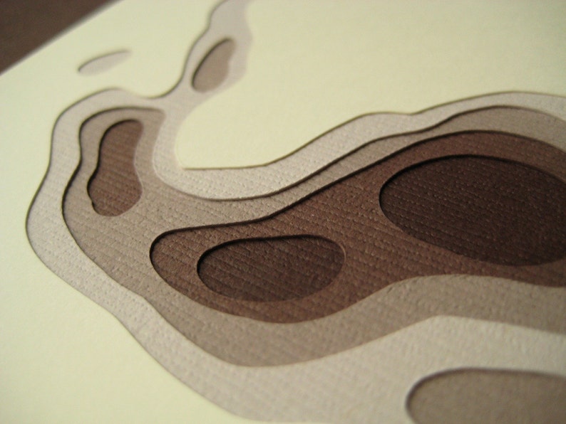 Topography in Brown One handcut card image 3