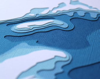 Lake Superior - original 8 x 10 papercut art