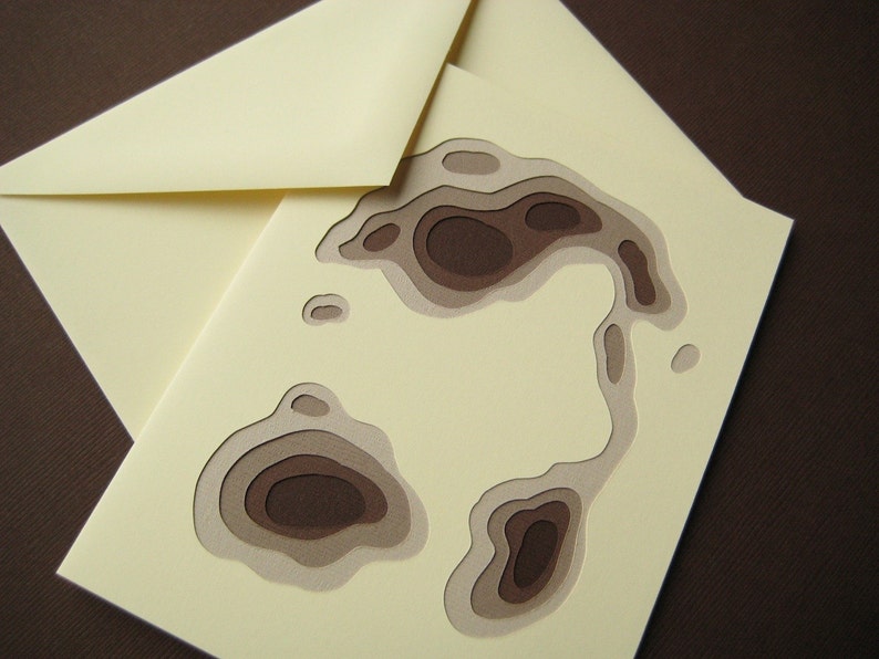 Topography in Brown One handcut card image 2