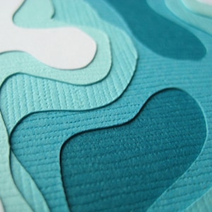 La topographie en Aqua - lot de 4 cartes carrées