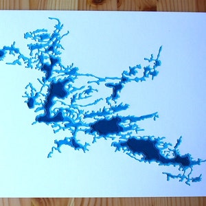 Rainy Lake original 8 x 10 papercut art image 2