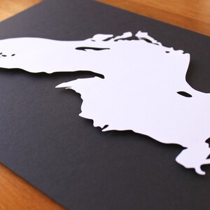 Lake Superior Silhouette 8 x 10 original papercut image 4