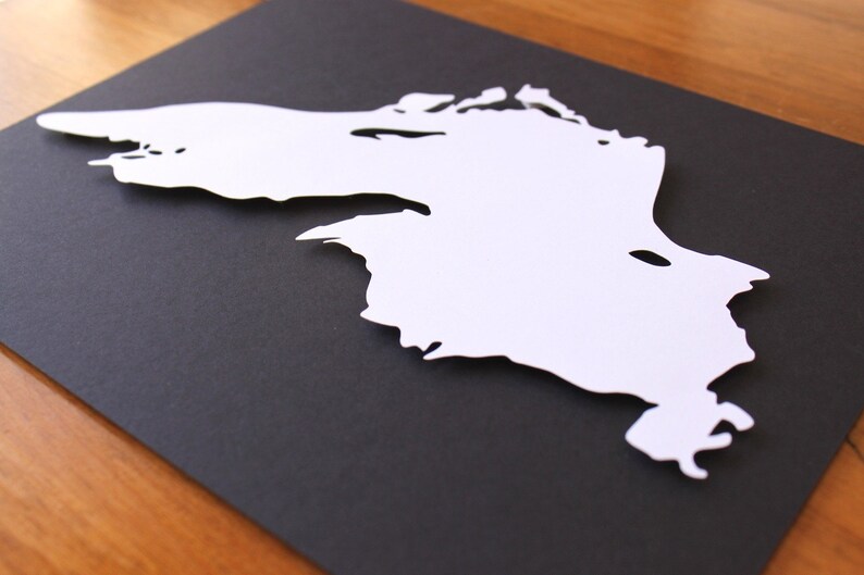 Lake Superior Silhouette 8 x 10 original papercut image 4