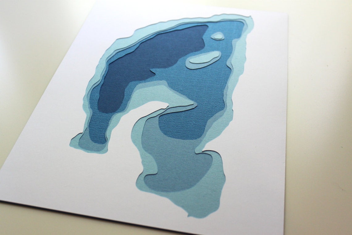 Lake Original 8 X 10 Papercut Art Etsy
