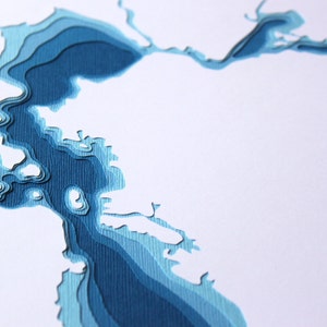 San Francisco Bay original 8 x 10 papercut art image 3