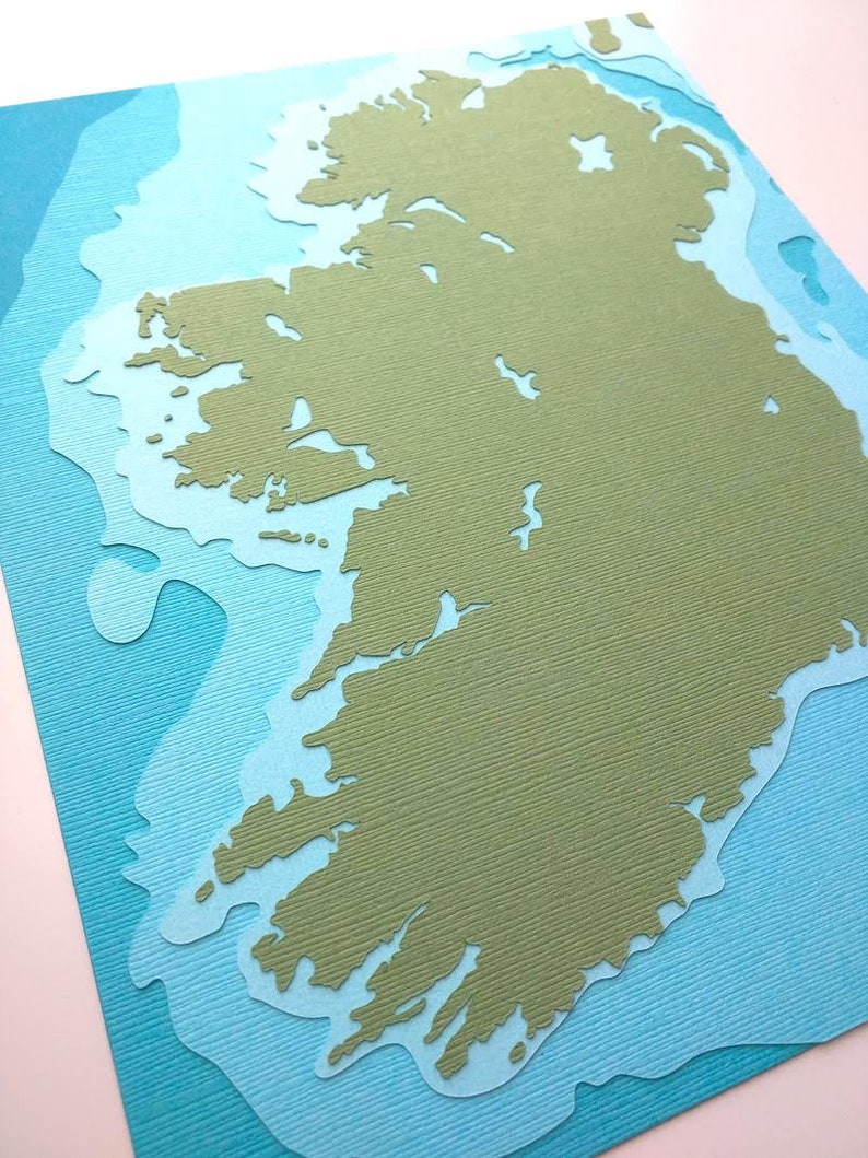 Ireland 8 x 10 layered papercut art image 2
