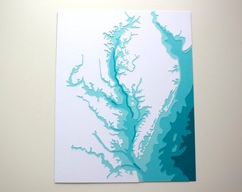 Chesapeake Bay - original 8 x 10 papercut art