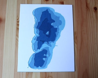 Lake Bemidji - original 8 x 10 papercut art
