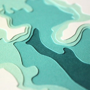 White Bear Lake - arte original de 8 x 10 papelcut