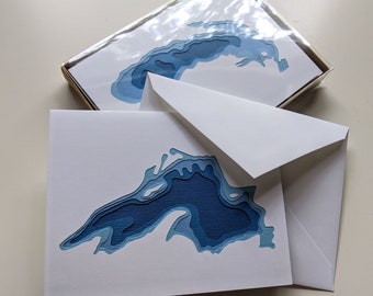 The Great Lakes - 5 papercut cards