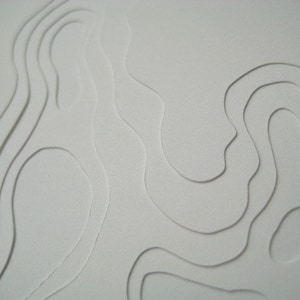 Topography in White - set of 4 handcut cards