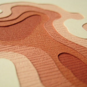 Topography in Terra Cotta - Set of 4 handcut cards
