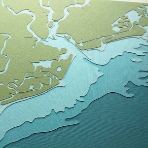 Charleston, SC 8 x 10 layered papercut art image 1