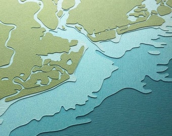 Charleston, SC - 8 x 10" layered papercut art