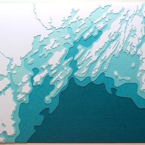 Casco Bay 8 x 10 layered papercut art image 2