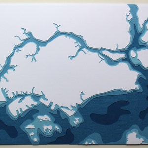 Singapore - originele 8 x 10 papercut kunst in uw keuze van kleur