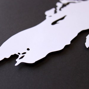 Lake Superior Silhouette 8 x 10 original papercut image 1