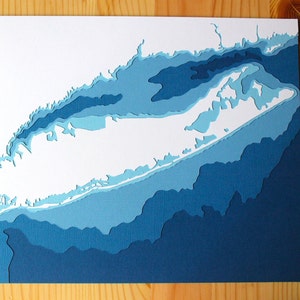 Long Island original 8 x 10 papercut art in your choice of color image 2