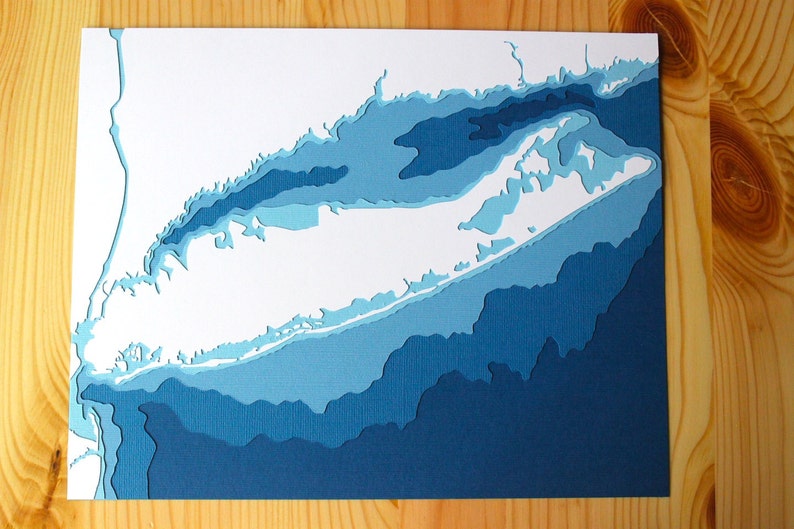 Long Island original 8 x 10 papercut art in your choice of color image 2