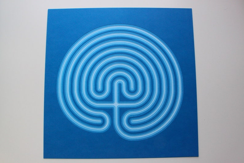 Labyrinth 12 x 12 layered cut paper artwork image 2