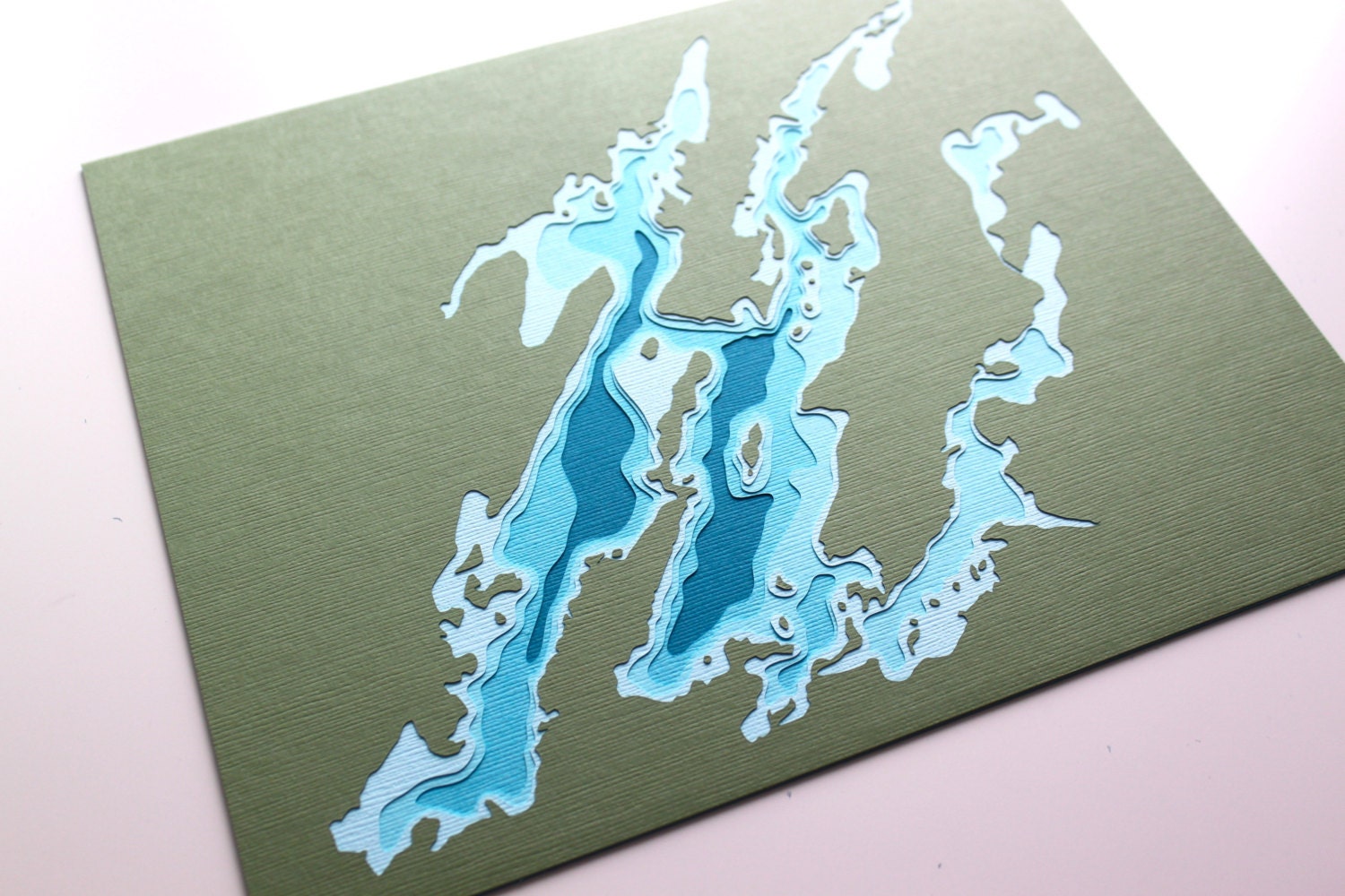 Whiteface Reservoir 8 X 10 Layered Papercut Art Etsy
