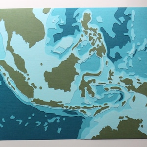 Indonesia - 8 x 10&quot; layered papercut art