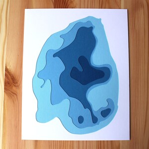 Bde Maka Ska original 8 x 10 papercut art in your choice of color image 2