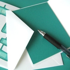 Googie in Sea Foam Set of 2 handcut cards image 4