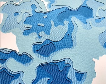 Pelican Lake (Crow Wing County, MN) - original 8 x 10 papercut art