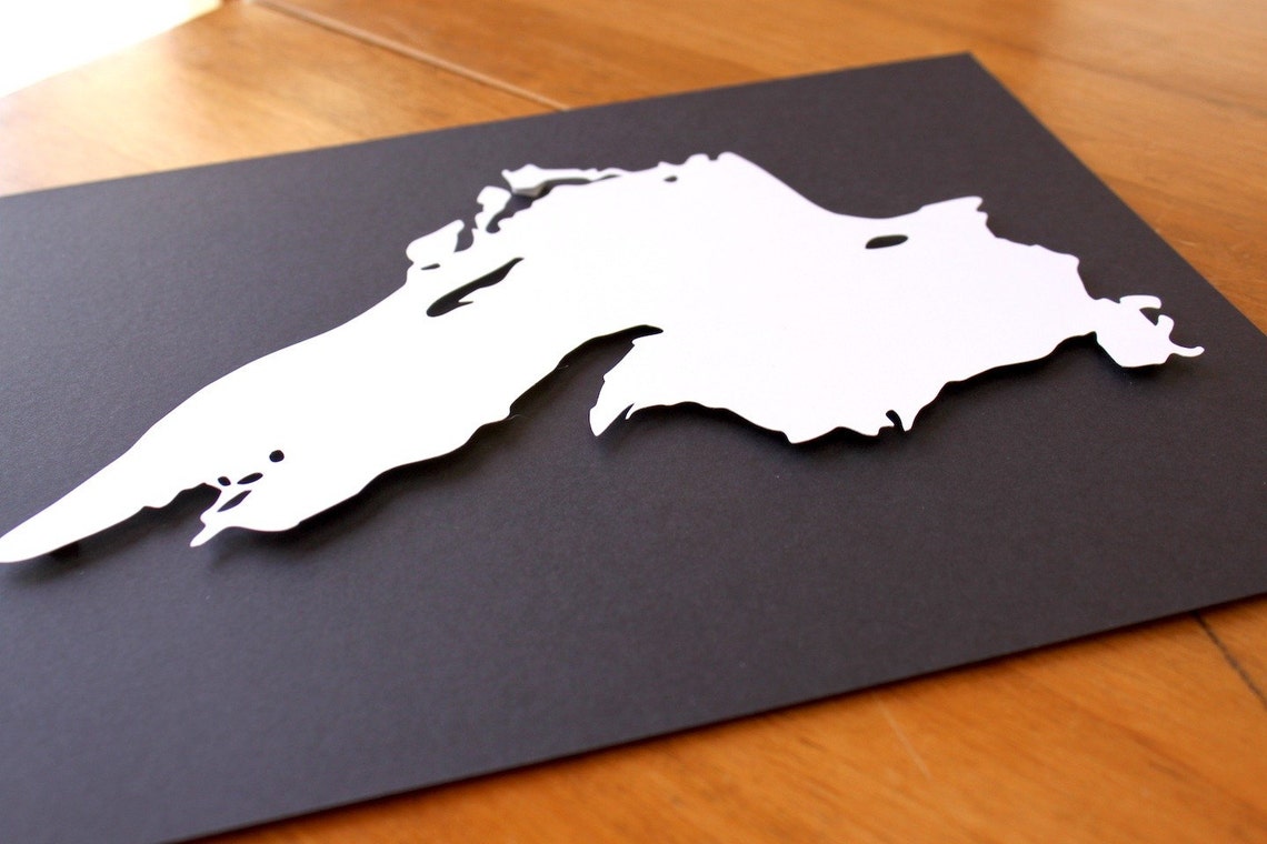 Lake Superior Silhouette 8 x 10 original papercut | Etsy