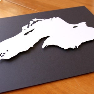 Lake Superior Silhouette 8 x 10 original papercut image 5