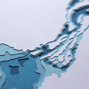 Great Slave Lake - original 8 x 10 papercut art in your choice of color