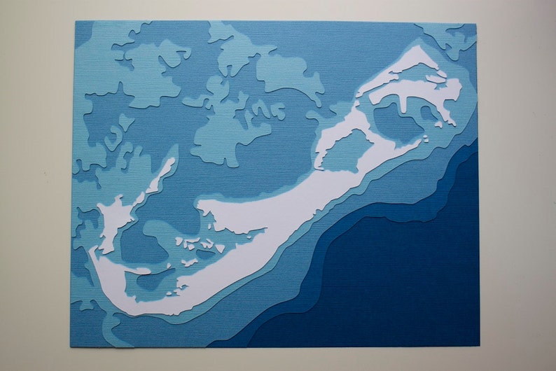 Bermuda original 8 x 10 papercut art in your choice of color image 2