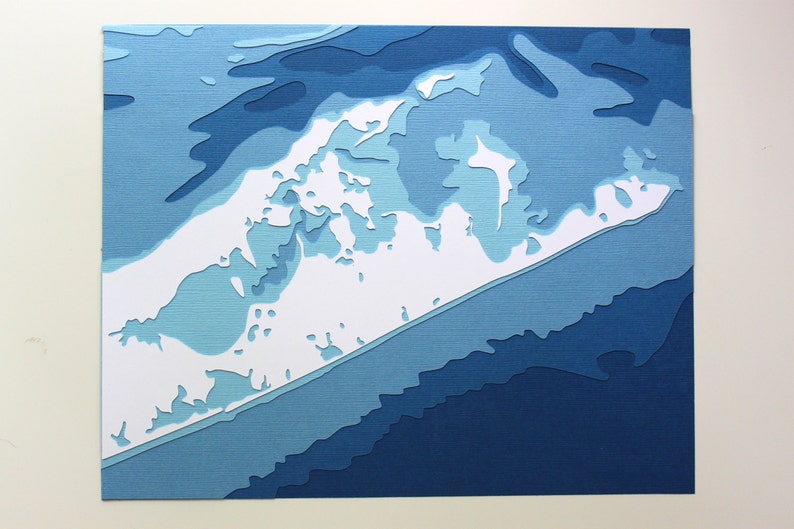 The Hamptons original 8 x 10 papercut art in your choice of color image 2