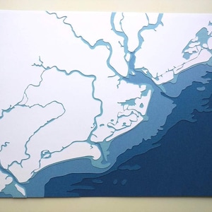 Charleston, SC 8 x 10 layered papercut art image 2