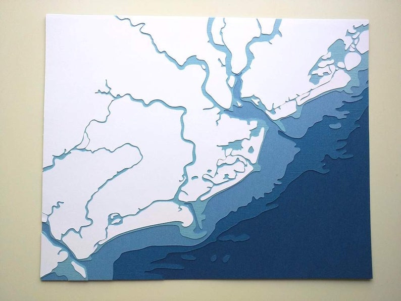 Charleston, SC 8 x 10 layered papercut art image 2