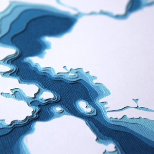 San Francisco Bay - original 8 x 10 Papercut-Kunst