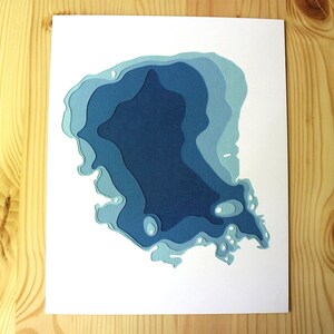 Mille Lacs Lake original 8 x 10 papercut art image 2