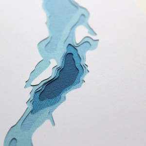 Lake Baikal - original 8 x 10 papercut art in your choice of color