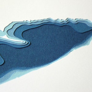 Lake Erie original 8 x 10 papercut art image 1