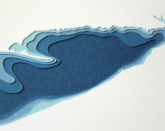 Lake Erie - original 8 x 10 papercut art