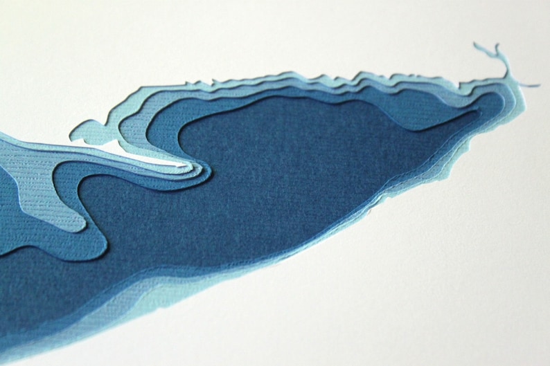 Lake Erie original 8 x 10 papercut art image 1