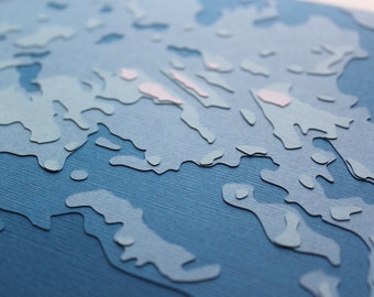 The Azores - 8 x 10" layered papercut art