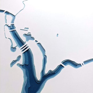 Washington, DC - 8 x 10" gelaagde papercut-kunst